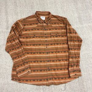 Ariat Button Up Shirt Mens XXL Brown Long Sleeve Retro Fit